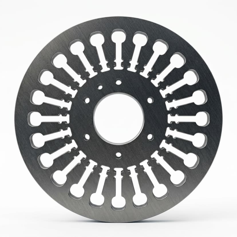 Precision stamped rotor lamination plate for magnet-free motor cores