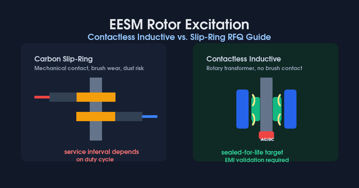 Contactless vs. Slip-Ring EESM Excitation: 2026 RFQ Guide Contactless vs. Slip-Ring EESM Excitation: 2026 RFQ Guide