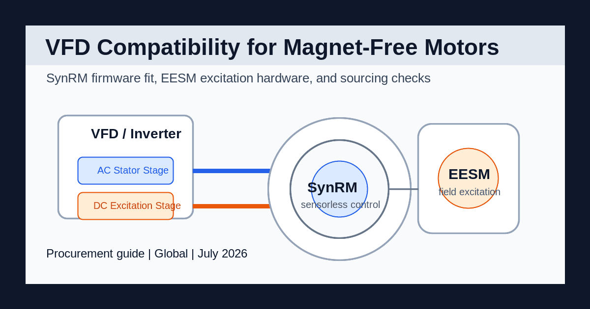VFD Compatibility with Magnet-Free Motors: SynRM and EESM Sourcing Guide VFD Compatibility with Magnet-Free Motors: SynRM and EESM Sourcing Guide